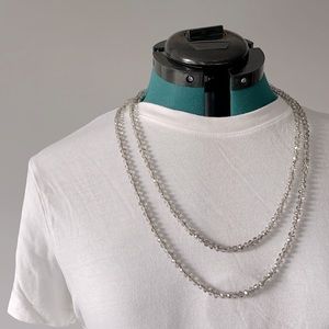 3 for $20 || Loft 30” beaded necklace clear grey very sparkley